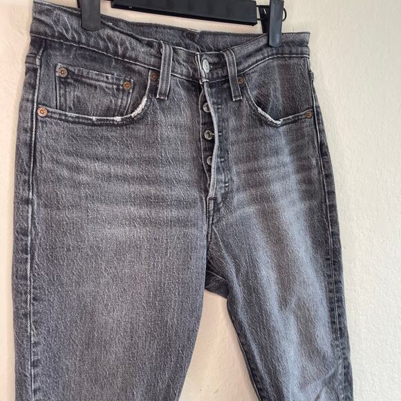 Levi’s 501 S Women’s High Rise Gray Skinny Jeans Button Fly - Size 27 - Picture 3 of 5